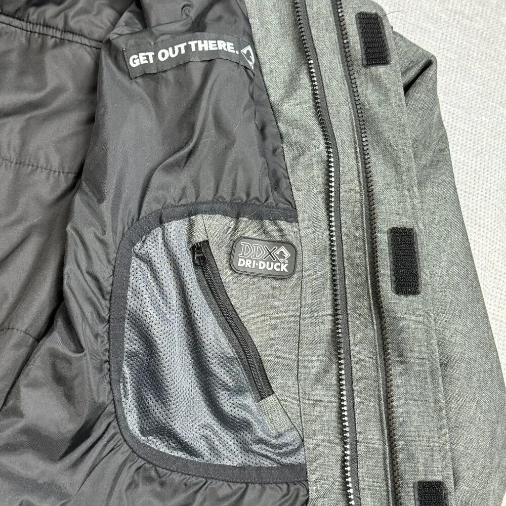 Dri Duck 3-in-1 Jacket Mens Size L Gray Hooded Storm Shell Interchange Pockets - Picture 10 of 16